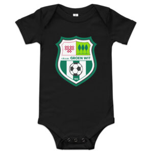 Rksvgroenwit - Baby romper met korte mouw