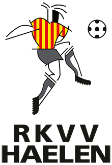 Logo van voetbalclub RKVV Haelen met clubkleuren rood en wit.